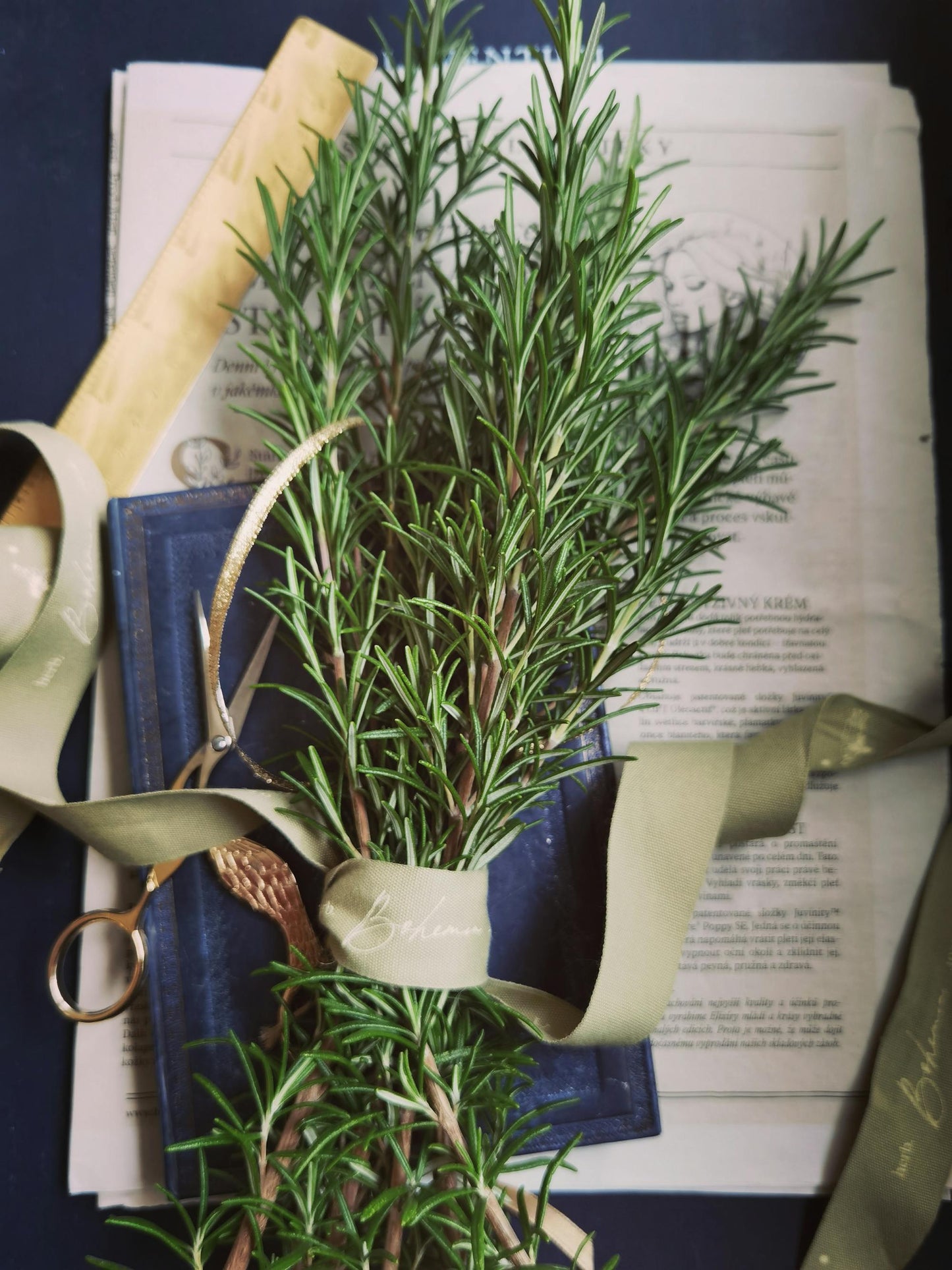 Ciseaux à herbes - herbes fraîches et ciseaux